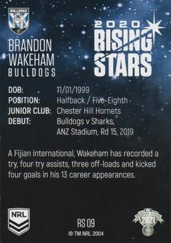 2021 NRL Traders - Rising Stars #RS09 Brandon Wakeham Back